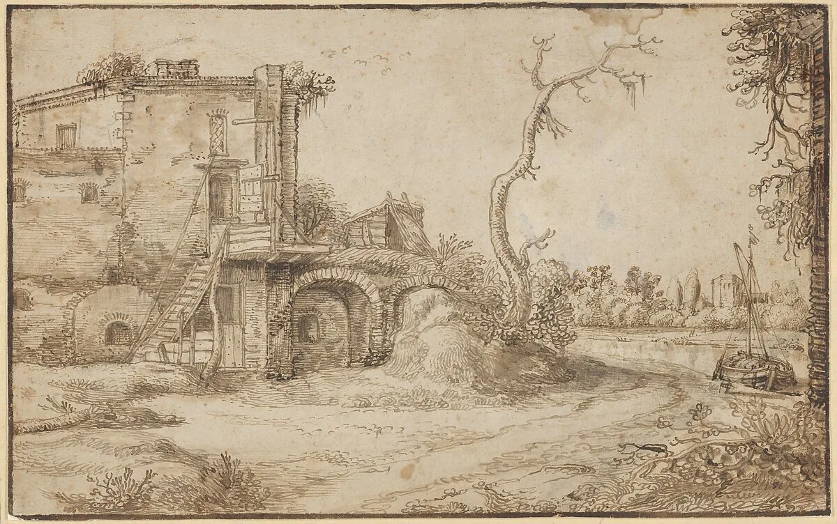 An Inhabited Ruin on the Bank of a River — Jan van de Velde II
