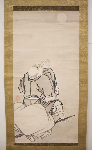 月見布袋図 (Tsukimi Hotei zu)|Hotei Admiring the Moon