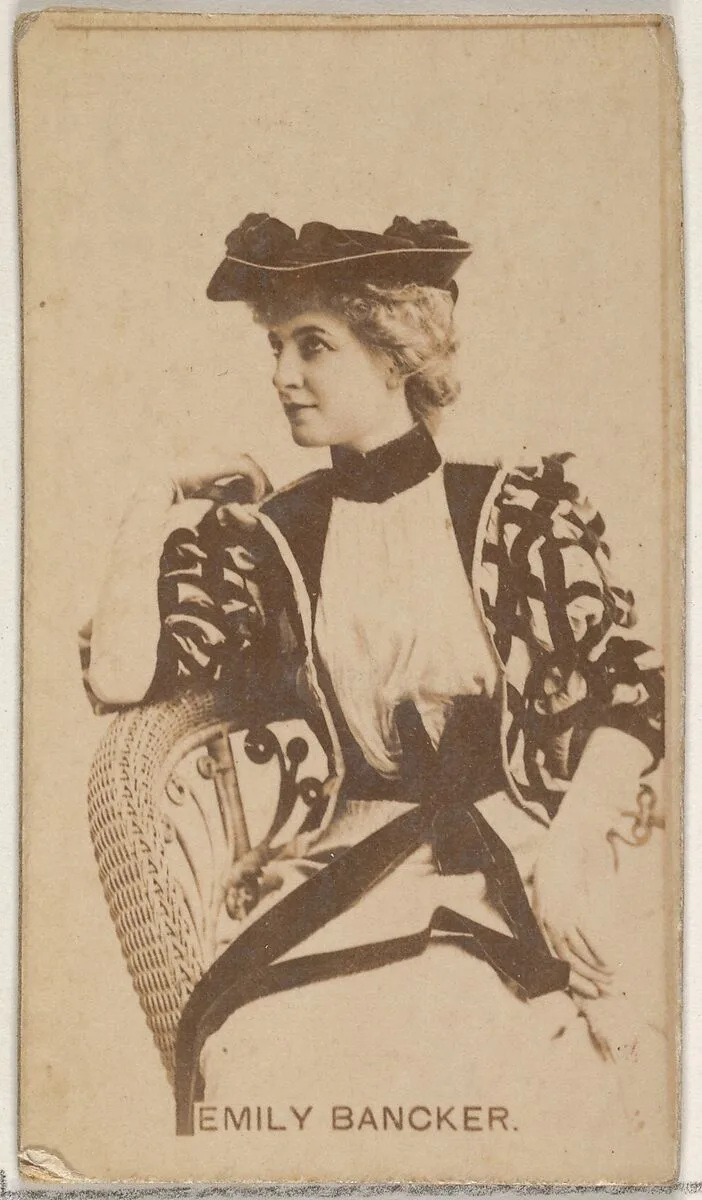 Emily Bancker, from the Actors and Actresses series (N45, Type 8) for Virginia Brights Cigarettes — Allen & Ginter