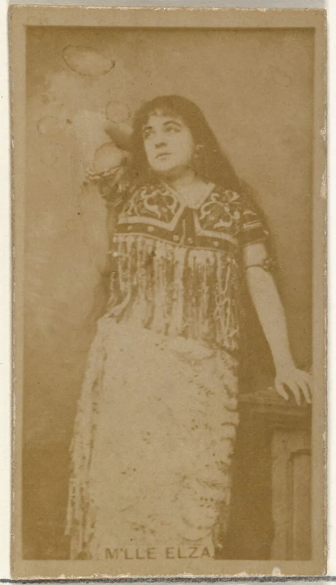 M'lle Elza, from the Actors and Actresses series (N145-8) issued by Duke Sons & Co. to promote Duke Cigarettes — W. Duke, Sons & Co.|American Tobacco Company