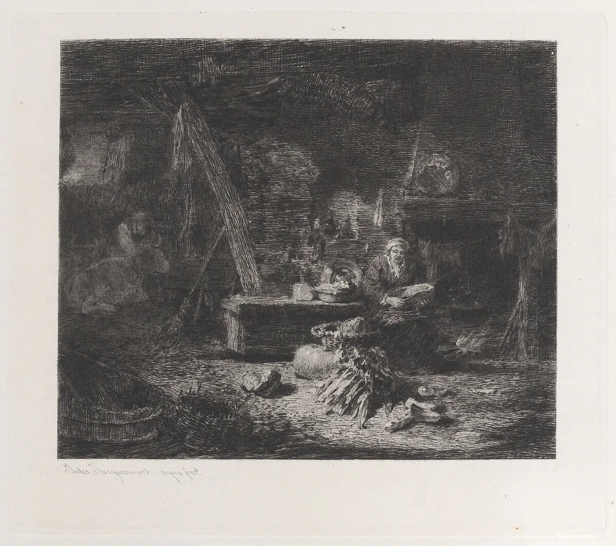 Interior of a Dutch Kitchen, after Willem Kalf — P. & D. Colnaghi & Co.|Jules-Ferdinand Jacquemart|Willem Kalf
