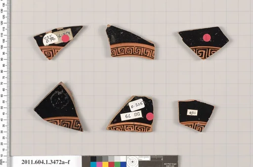 Terracotta fragments of kylikes (drinking cups)