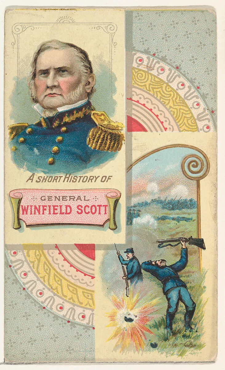A Short History: General Winfield Scott, from the Histories of Generals series (N114) issued by W. Duke, Sons & Co. to promote Honest Long Cut Smoking and Chewing Tobacco — W. Duke, Sons & Co.|Knapp & Company
