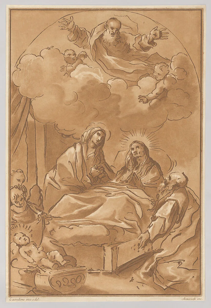 The Death of Saint Anne — Giacomo Cavedone|Andrea Scacciati
