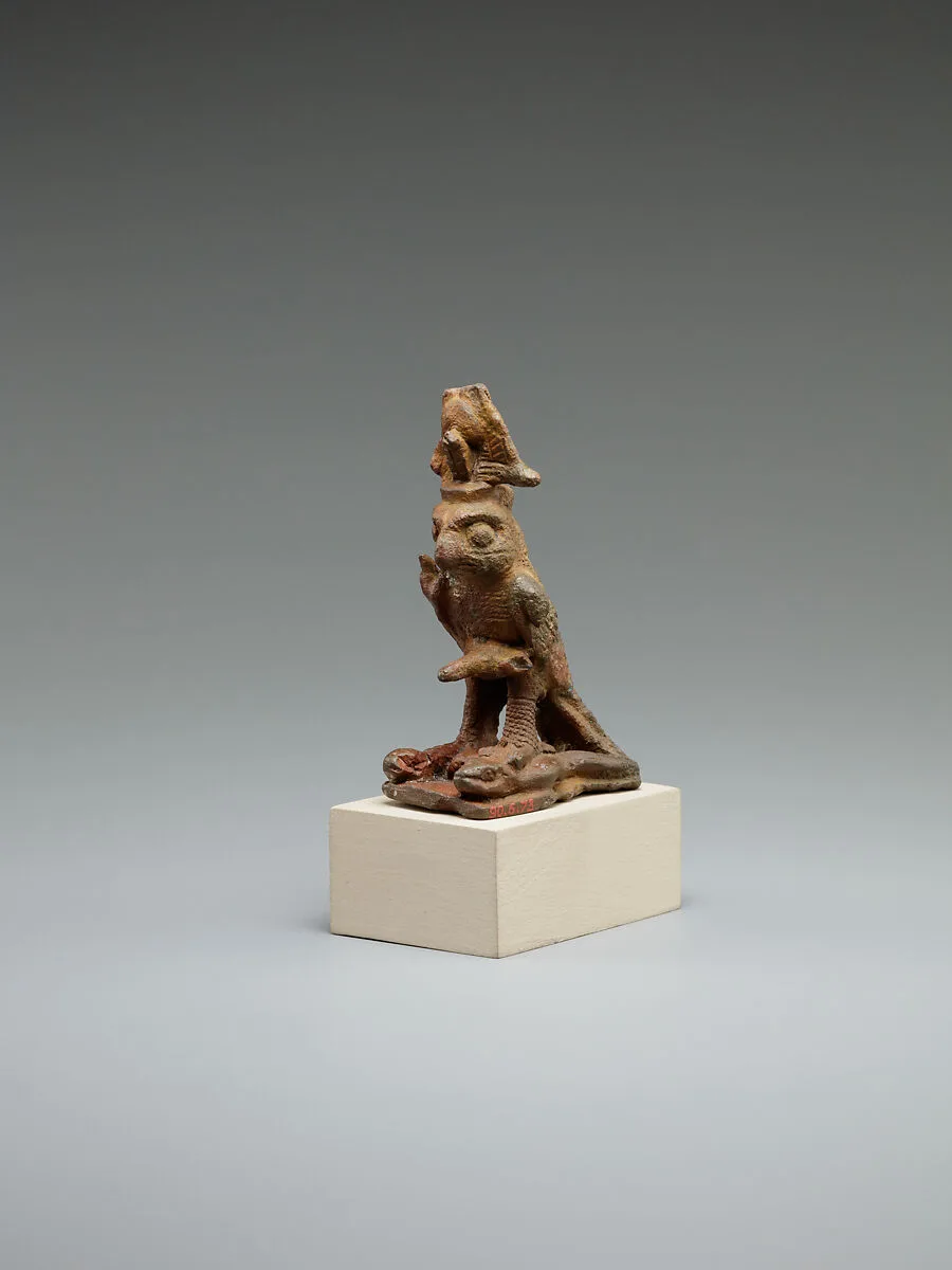 Ithyphallic falcon treading on two snakes — Unknown