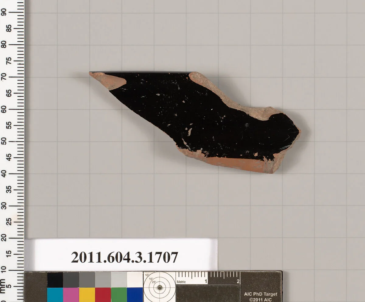 Terracotta rim fragment of a kylix: Band cup (drinking cup) — Unknown