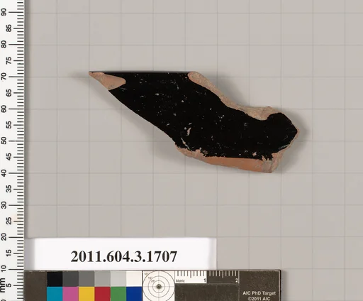 Terracotta rim fragment of a kylix: Band cup (drinking cup)