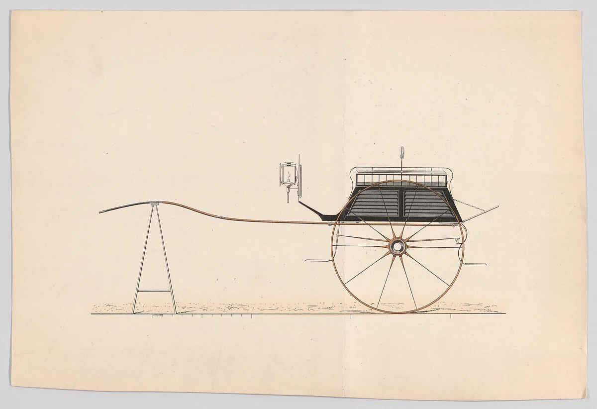 Design for Dos-a-Dos Cart or Game Cart — Anonymous, French, 19th century
