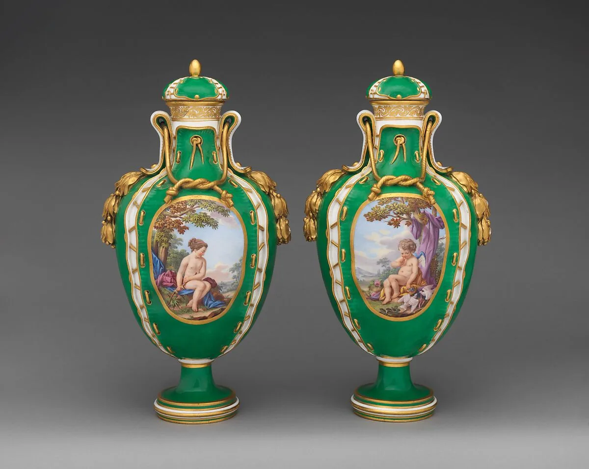Pair of vases (vases cuir) — Sèvres Manufactory|Etienne-Maurice Falconet