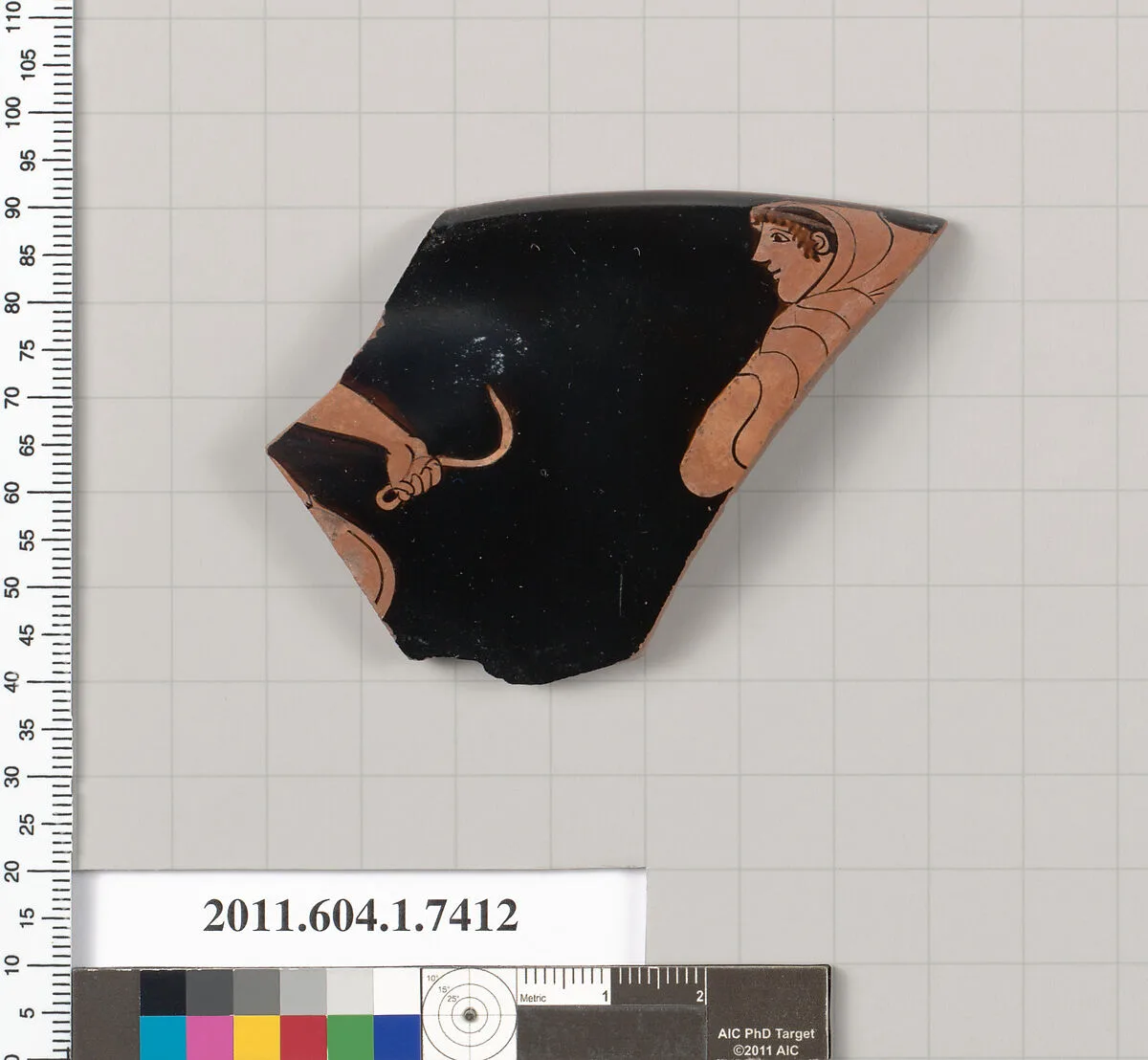 Terracotta rim fragment of a kylix (drinking cup) — Clinic Painter