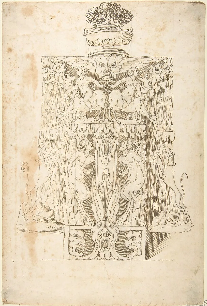 Design for a Wall Fountain — Anonymous, Italian, Lombard, 16th century