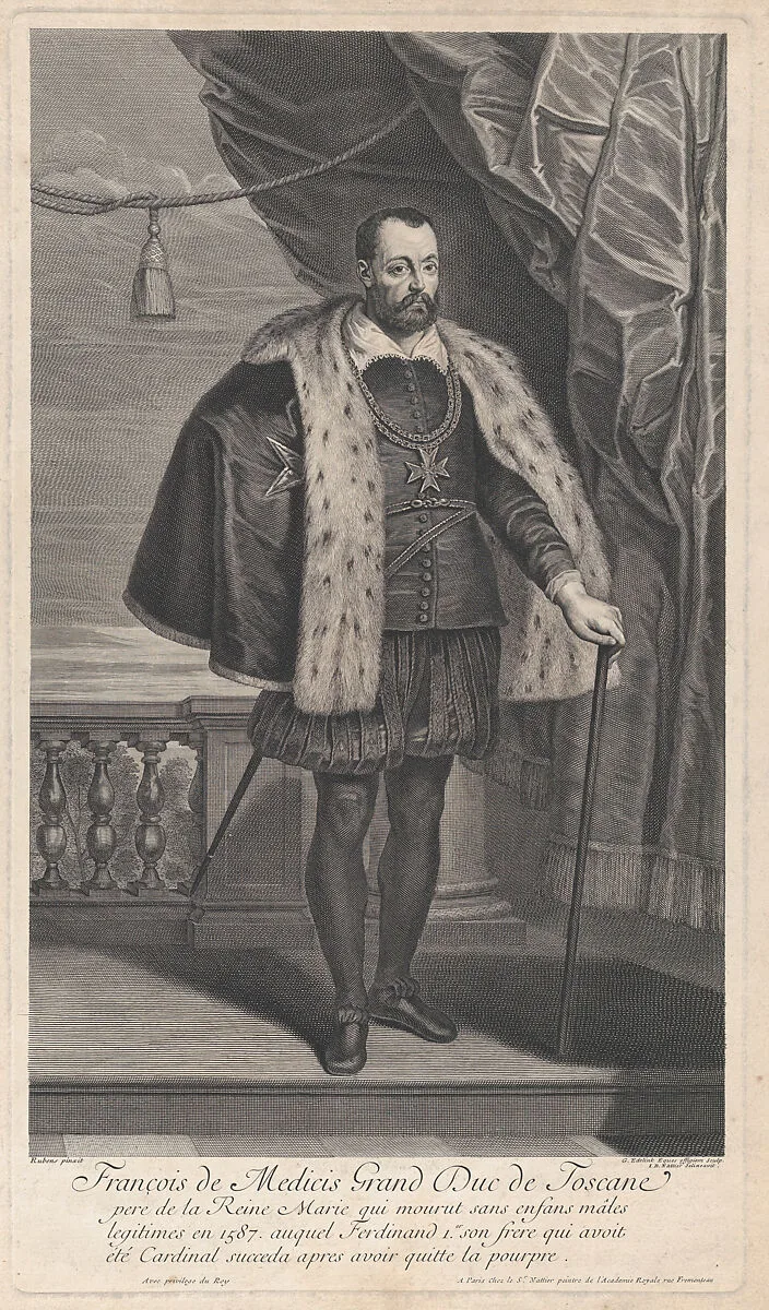 Portrait of Francesco I de' Medici, Grand Duke of Tuscany — Peter Paul Rubens|Francesco de' Medici, Grand Duke of Tuscany|Jean Marc Nattier|Jean Marc Nattier|Gérard Edelinck