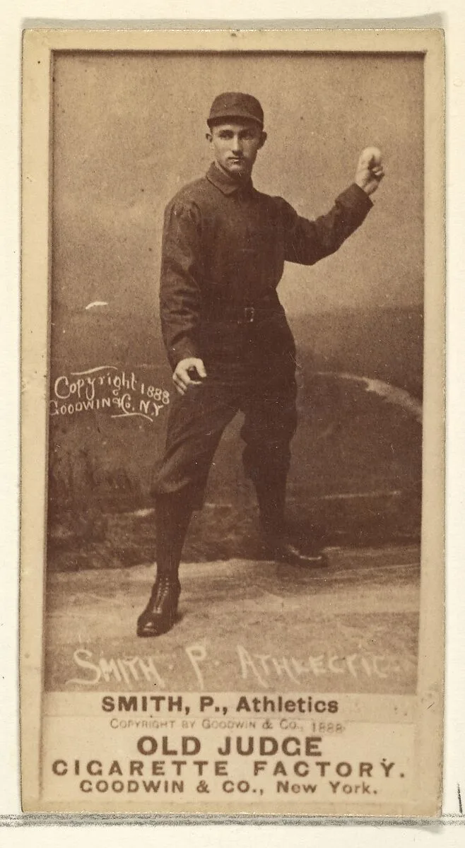 Smith, Pitcher, Philadelphia Athletics, from the Old Judge series (N172) for Old Judge Cigarettes — Goodwin & Company