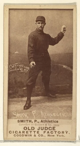 Smith, Pitcher, Philadelphia Athletics, from the Old Judge series (N172) for Old Judge Cigarettes