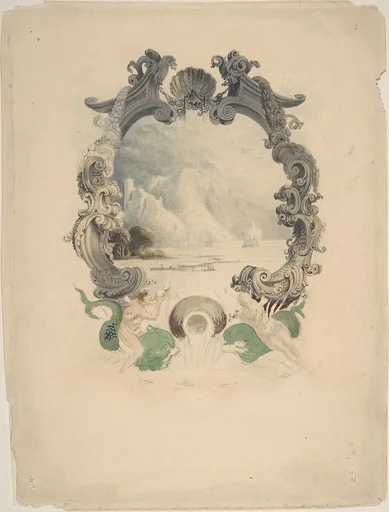 Ornamental marine cartouche