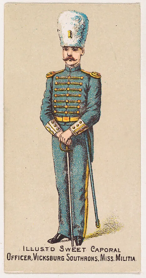 Officer, Vicksburg, Southrons, Mississippi Militia, from the Military Series (N224) issued by Kinney Tobacco Company to promote Sweet Caporal Cigarettes — Kinney Brothers Tobacco Company