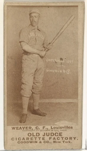William B. "Farmer" Weaver, Center Field, Louisville Colonels, from the Old Judge series (N172) for Old Judge Cigarettes