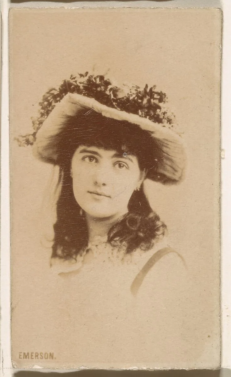 Miss Emerson, from the Actresses series (N246), Type 1, issued by Kinney Brothers to promote Sporting Extra Cigarettes — Kinney Brothers Tobacco Company
