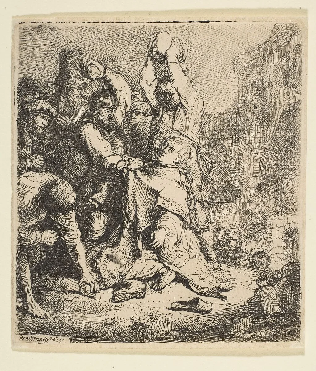 The Stoning of St. Stephen — Rembrandt (Rembrandt van Rijn)