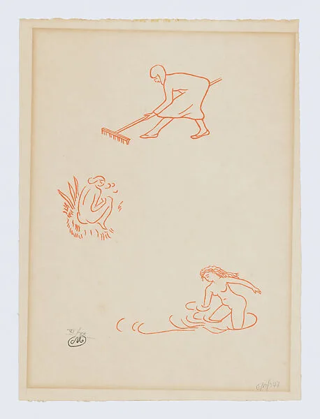 Woman raking and two female bathers — Aristide Maillol|Philippe Gonin