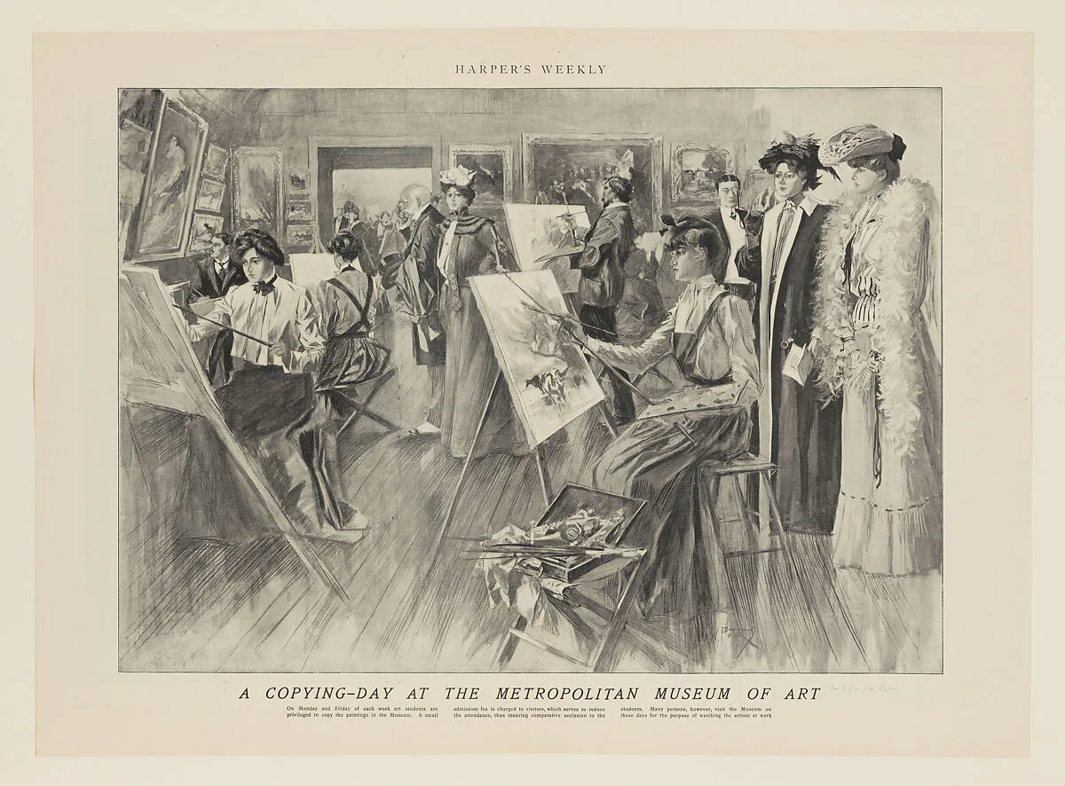 A Copying-Day at the Metropolitan Museum of Art, from "Harper's Weekly" — Harper's Weekly|W. C. Peters