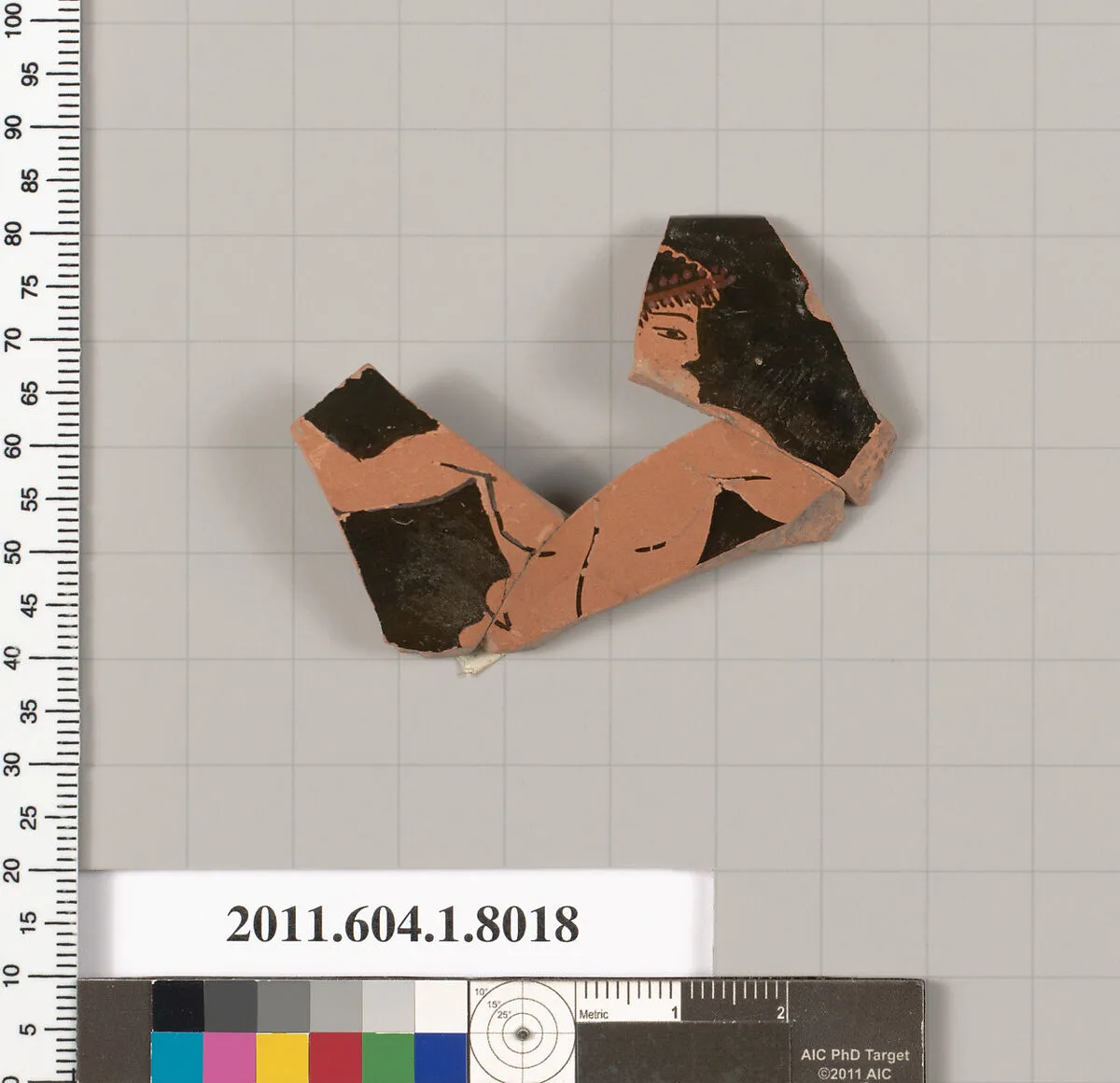 Terracotta rim fragment of a kylix (drinking cup) — Antiphon Painter