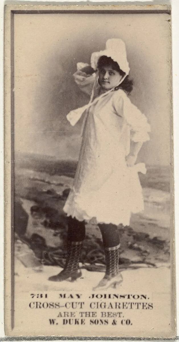Card Number 731, May Johnston, from the Actors and Actresses series (N145-3) issued by Duke Sons & Co. to promote Cross Cut Cigarettes — W. Duke, Sons & Co.