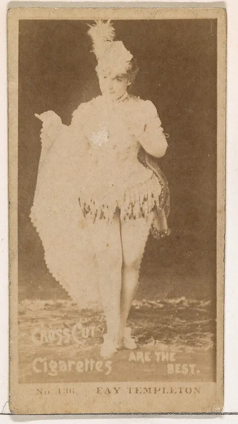 Card Number 136, Fay Templeton, from the Actors and Actresses series (N145-2) issued by Duke Sons & Co. to promote Cross Cut Cigarettes — W. Duke, Sons & Co.