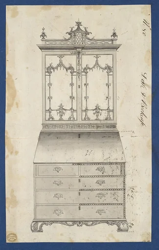 Desk and Bookcase, from Chippendale Drawings, Vol. II