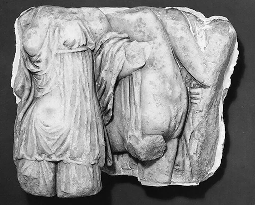 Marble sarcophagus fragment