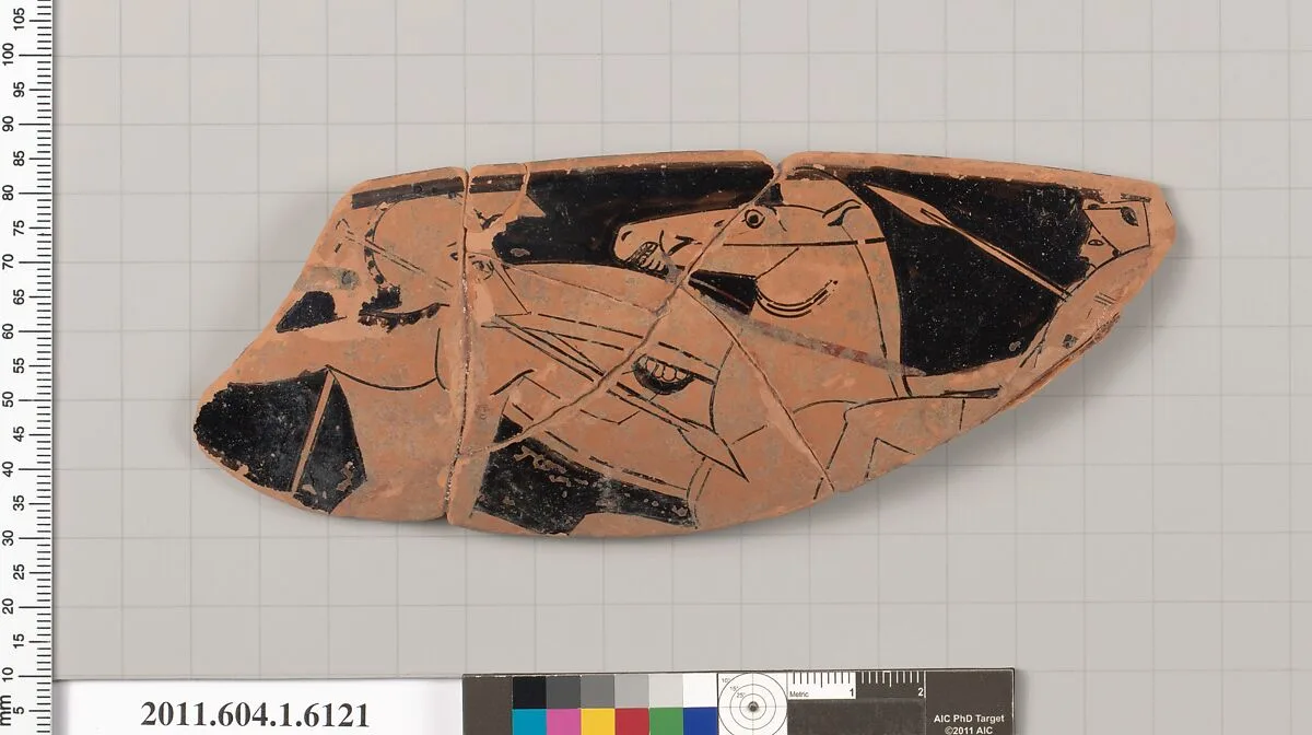 Terracotta rim fragment of a kylix (drinking cup) — Unknown