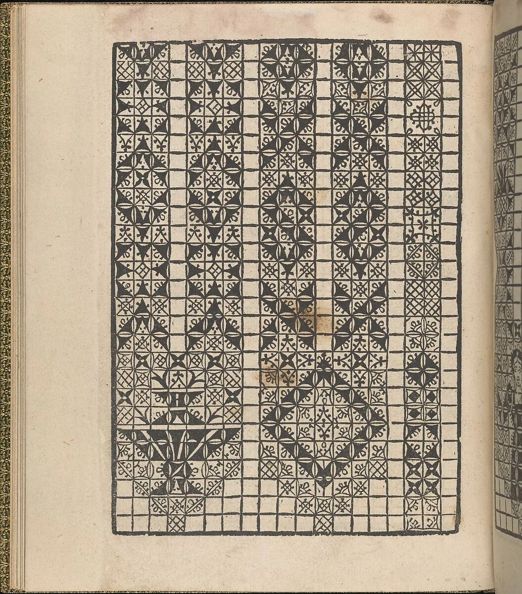 Giardineto novo di punti tagliati et gropposi per exercitio & ornamento delle donne (Venice 1554), page 15 (verso) — Lloyd, Wallis & Lloyd|Matteo Pagano