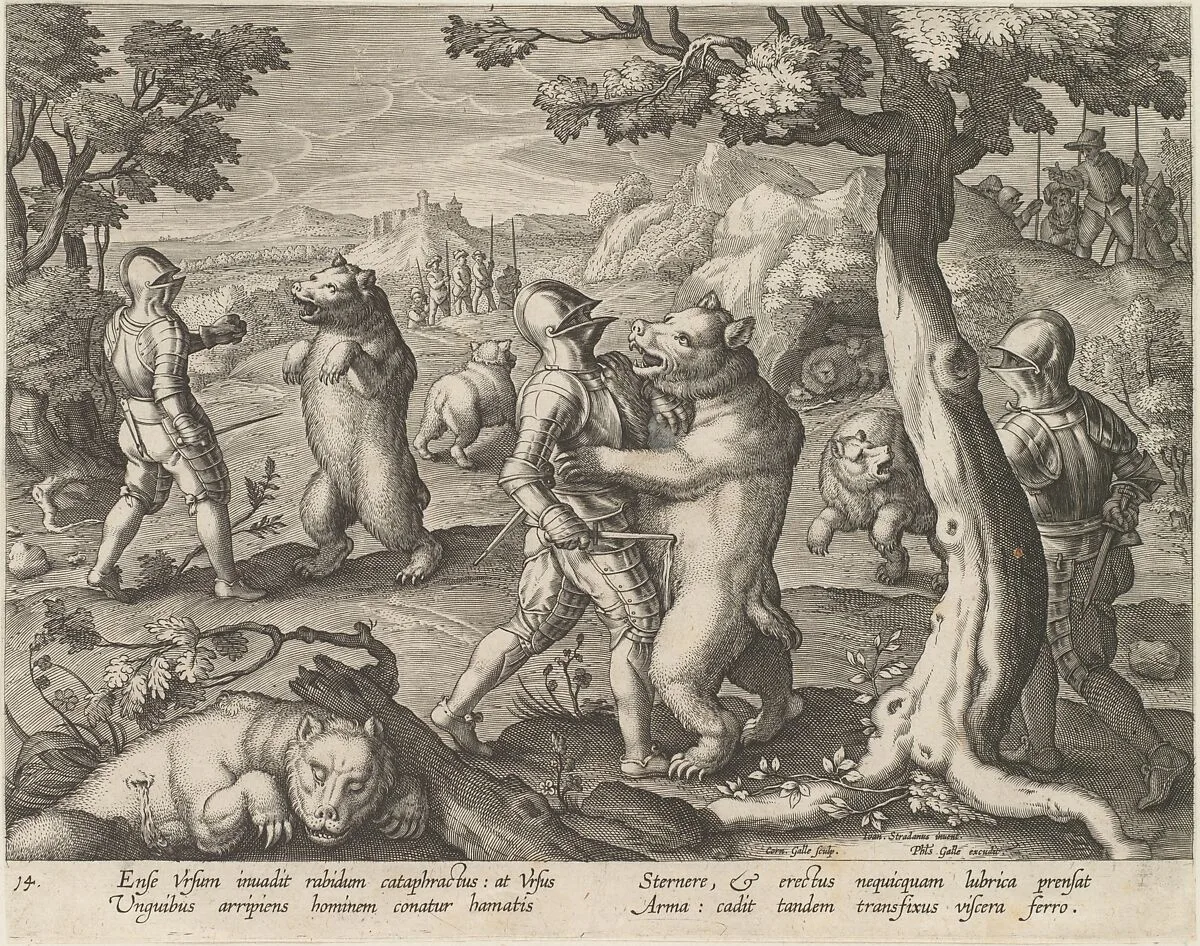 Bear Hunt, from the series Venationes Ferarum, Avium, Piscium... — Jan van der Straet, called Stradanus|Philips Galle