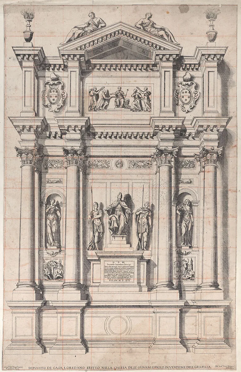 Design after the monument of Leonardo Loredano — Pietro Antonio Torri|Girolamo Campagna|Giovanni Girolamo Grapiglia|Antonio Francesco Luccini