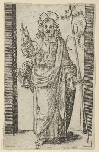 Christ, right hand raised in the gesture of blessing, from "Piccoli Santi" (Small Saints)