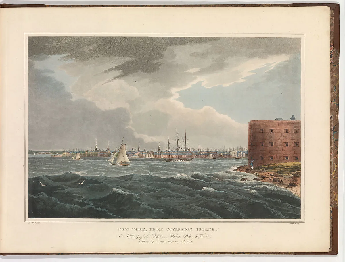 New York from Governor's Island (No. 20 of The Hudson River Portfolio) — John Hill|William Guy Wall|Henry J. Megarey