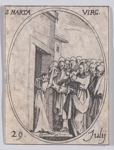 Ste. Marthe, vierge (St. Martha, Virgin), July 29th, from "Les Images De Tous Les Saincts et Saintes de L'Année" (Images of All of the Saints and Religious Events of the Year)