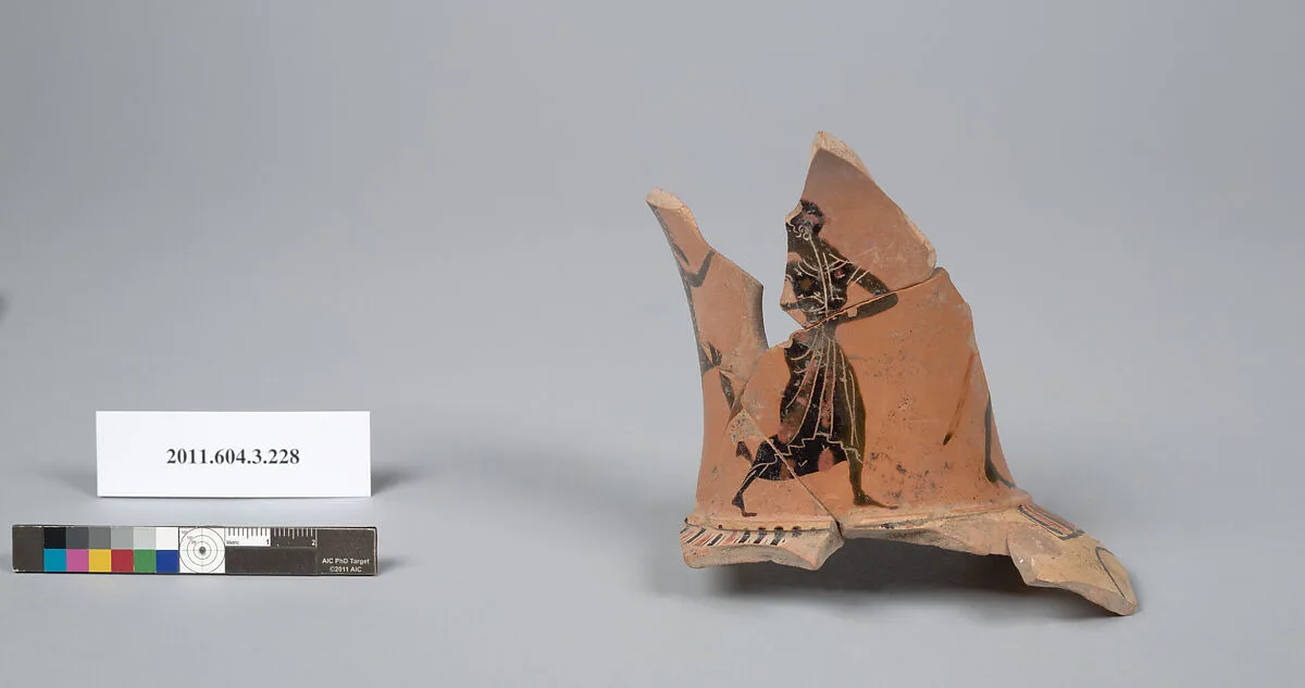 Terracotta fragment of a neck-amphora of Nicosthenic shape (jar) — Unknown