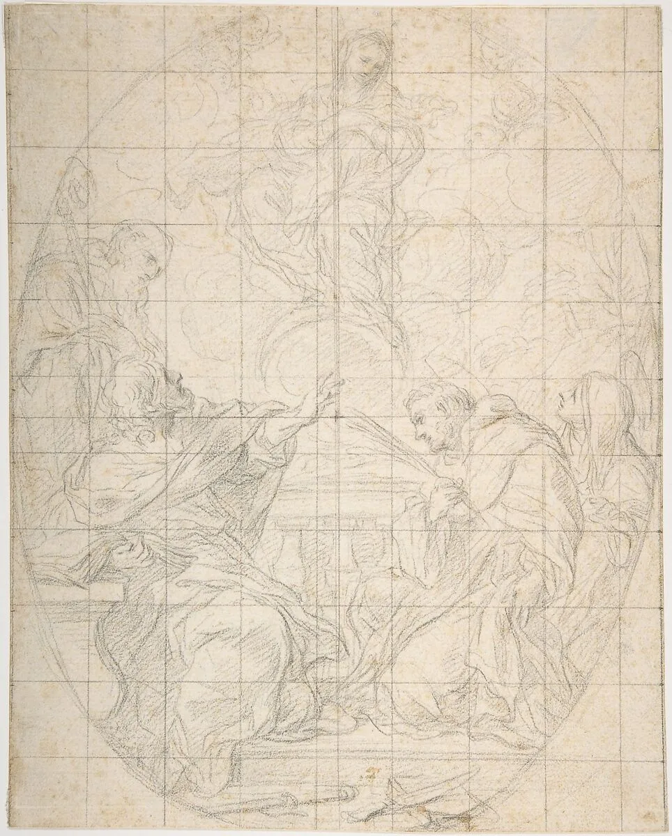 The Virgin Immaculate Appearing to Four Saints — Ciro Ferri