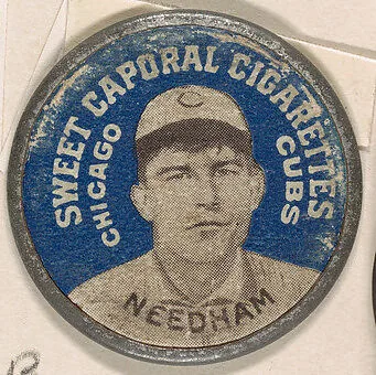 Needham, Chicago Cubs (blue), from the Domino Discs series (PX7), issued by Kinney Brothers — Kinney Brothers Tobacco Company