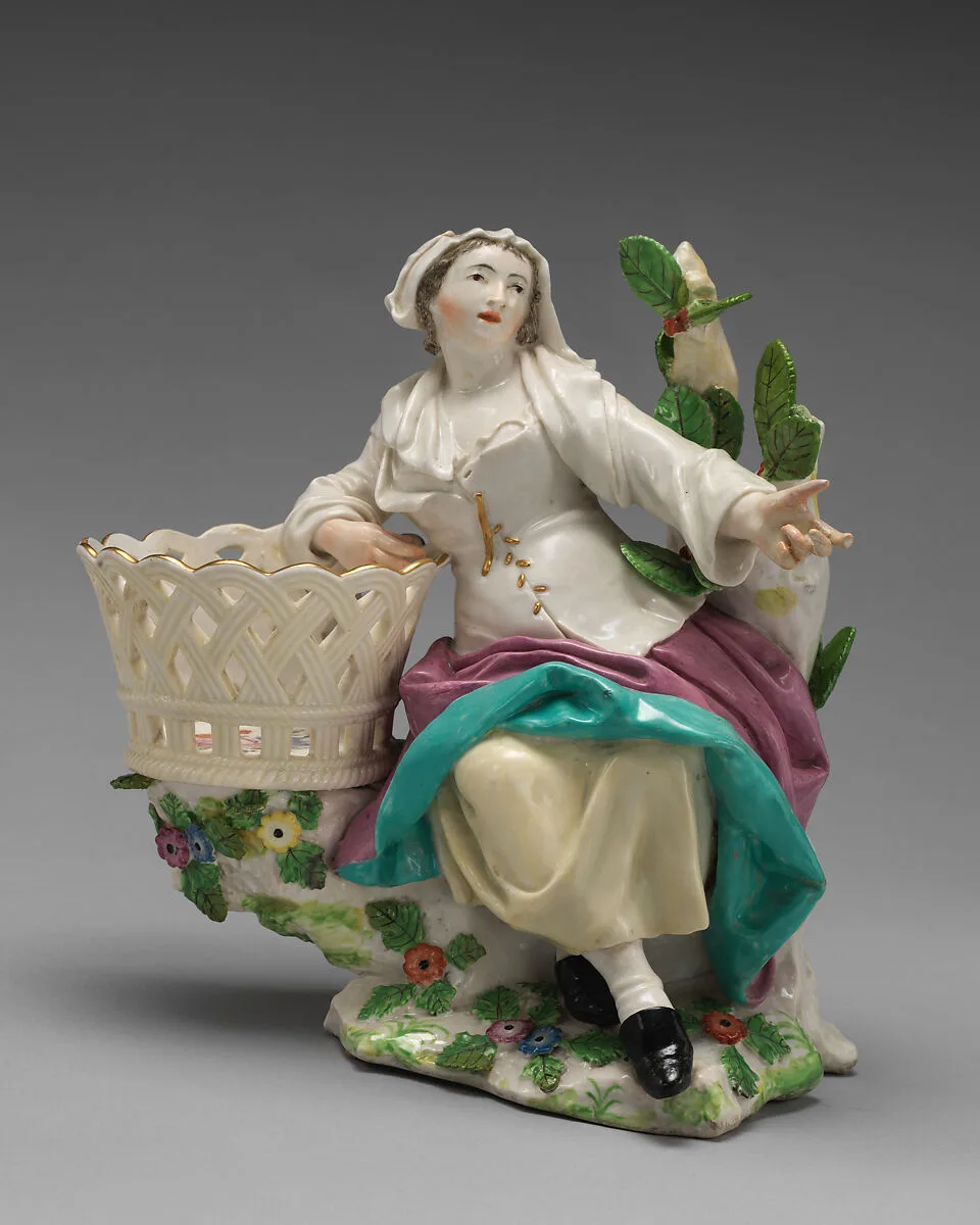 Female fruit seller (one of a pair) — Chelsea Porcelain Manufactory