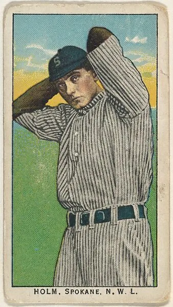 Holm, Spokane, Northwestern League, from the "Obak Baseball Players" set (T212), issued by the American Tobacco Company to promote Obak Mouthpiece Cigarettes — American Tobacco Company