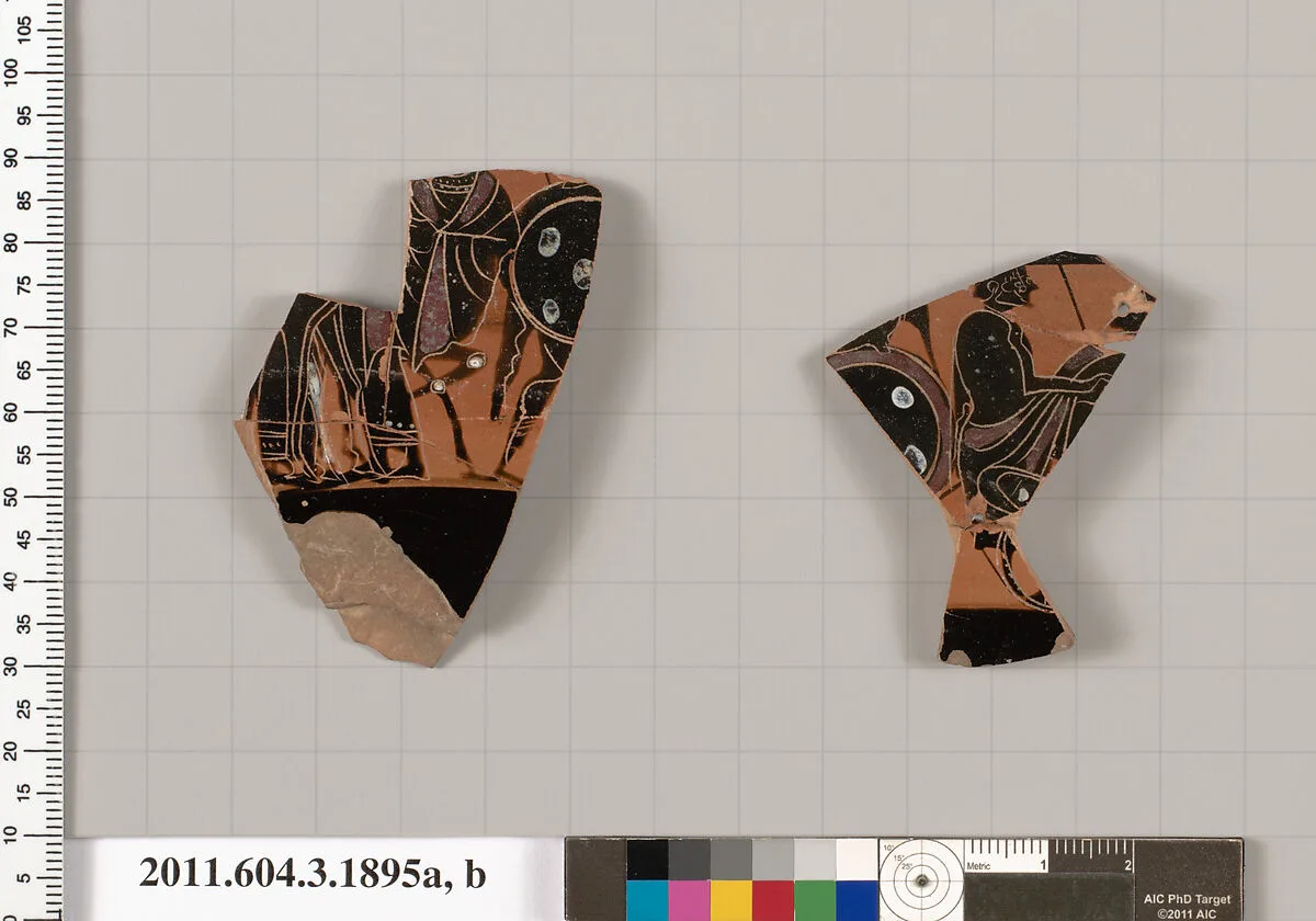 Terracotta fragments of a kylix: Band cup (drinking cup) — Unknown