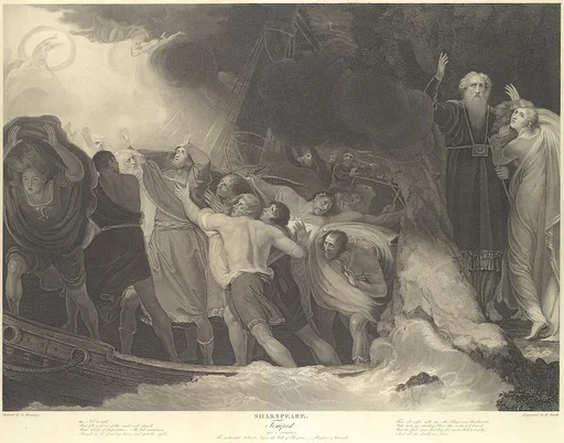 The Enchanted Island, Before the Cell of Prospero - Prospero and Miranda (Shakespeare, The Tempest, Act 1, Scene 1)