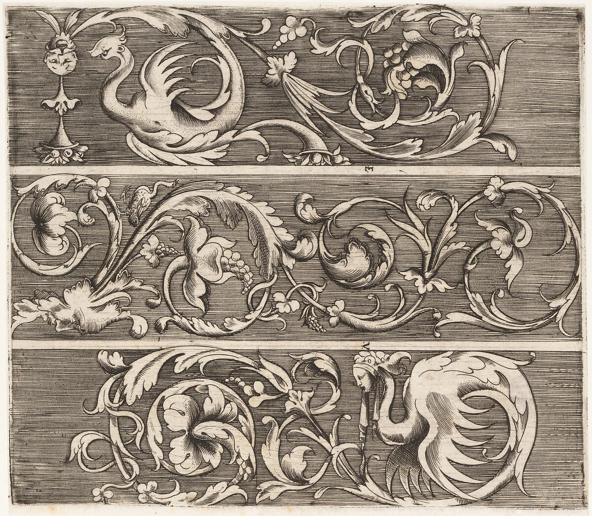 Three Friezes with Ornamental Foliage — Enea Vico