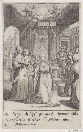 The Queen of Cyprus, from Scelta d'Alcuni Miracoli e Grazie della Santissima Nunziata di Firenze (Selection of Some Miracles and Graces that Occurred in the Church of the Annunziata in Florence)
