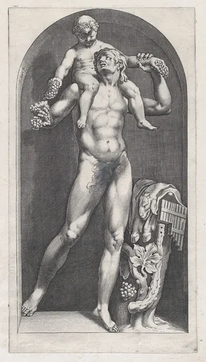 Speculum Romanae Magnificentiae: Bacchus on the Shoulders of a Satyr