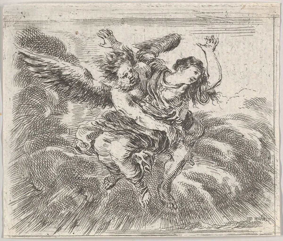 Boreas and Orithyia, from 'Game of Mythology' (Jeu de la Mythologie) — Stefano della Bella