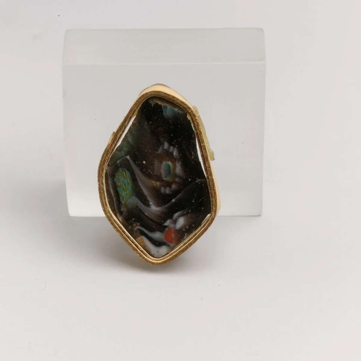 Glass mosaic carinated bowl fragment — Unknown