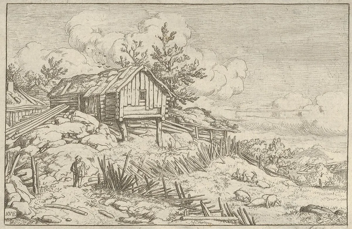 The Man near the Entry of the Ruinous Hedge — Allart van Everdingen